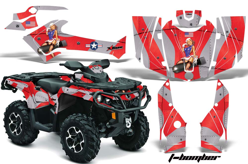 Can Am Outlander XMR / MAX / XT ATV Graphic Kit - 2006-2011 T Bomber Red