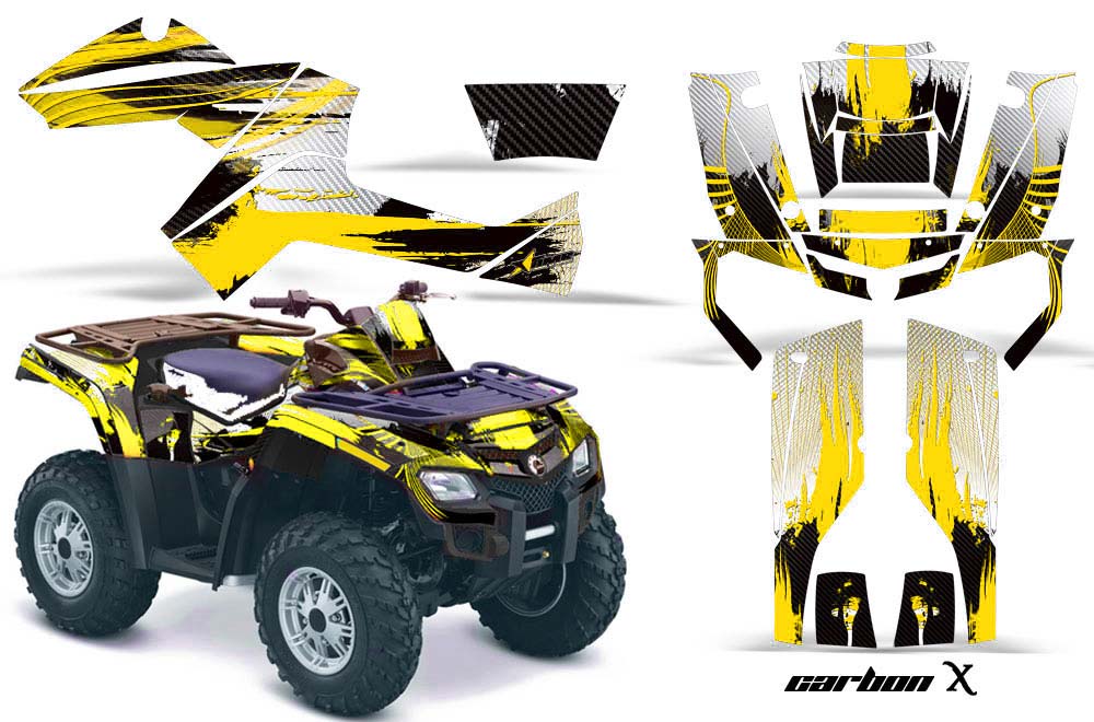 Can Am Outlander EFI 500 / 650 ATV Graphic Kit - 2012-2015 Carbon X Yellow