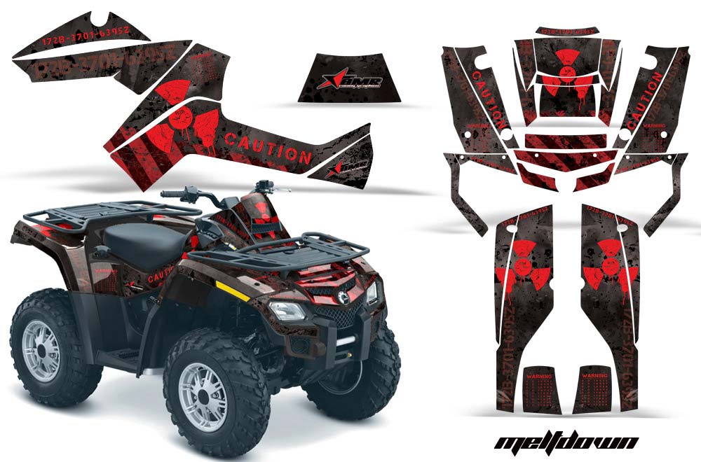 Can Am Outlander EFI 500 / 650 ATV Graphic Kit - 2012-2015 Meltdown Red