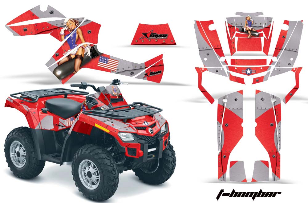 Can Am Outlander EFI 500 / 650 ATV Graphic Kit - 2012-2015 T Bomber Red