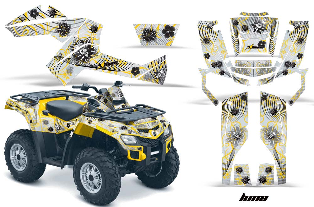 Can Am Outlander EFI 500 / 650 ATV Graphic Kit - 2012-2015 Luna Yellow