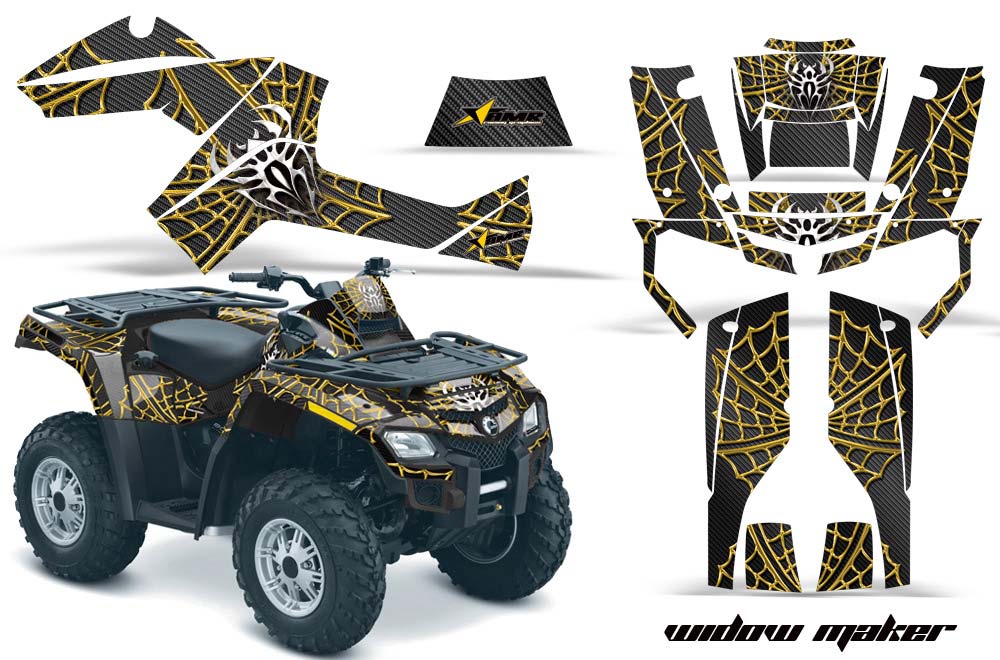 Can Am Outlander EFI 500 / 650 ATV Graphic Kit - 2012-2015 Widow Maker Yellow