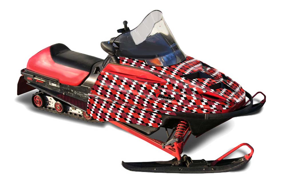 Polaris 700XC / 800XCR / 600 RMK Sled Graphic Kit - 1999-2003 Argyle Red