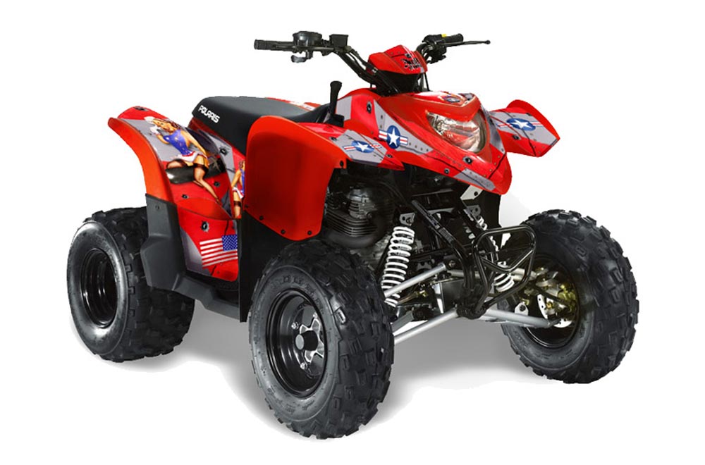 Polaris Phoenix 200 ATV Graphic Kit - 2005-2016 Silver Star - Silverhaze Red