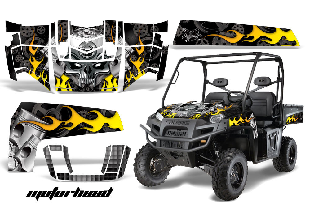 Polaris Ranger XP 500 / 700 4x4 EFI Graphic Kit - 2009 Motorhead Black