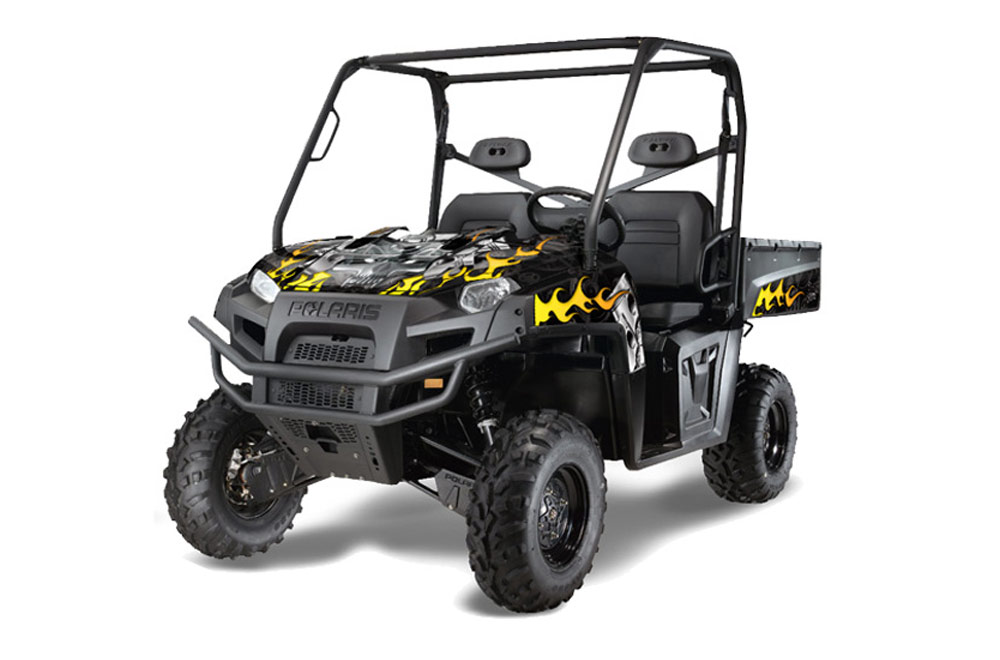 Polaris Ranger XP 500 / 700 4x4 EFI Graphic Kit - 2009 Motorhead Black