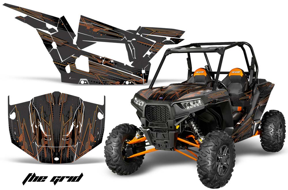 Polaris RZR 1000 XP 2 Door Graphic Kit - 2013-2016 The Grid Orange