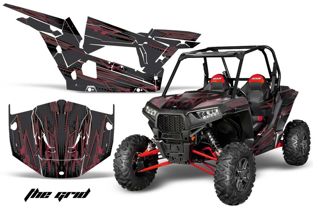 Polaris RZR 1000 XP 2 Door Graphic Kit - 2013-2016 The Grid Red