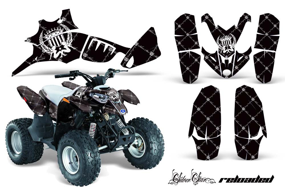 Polaris Predator 90 ATV Graphic Kit - 2002-2011 Silver Star - Reloaded White