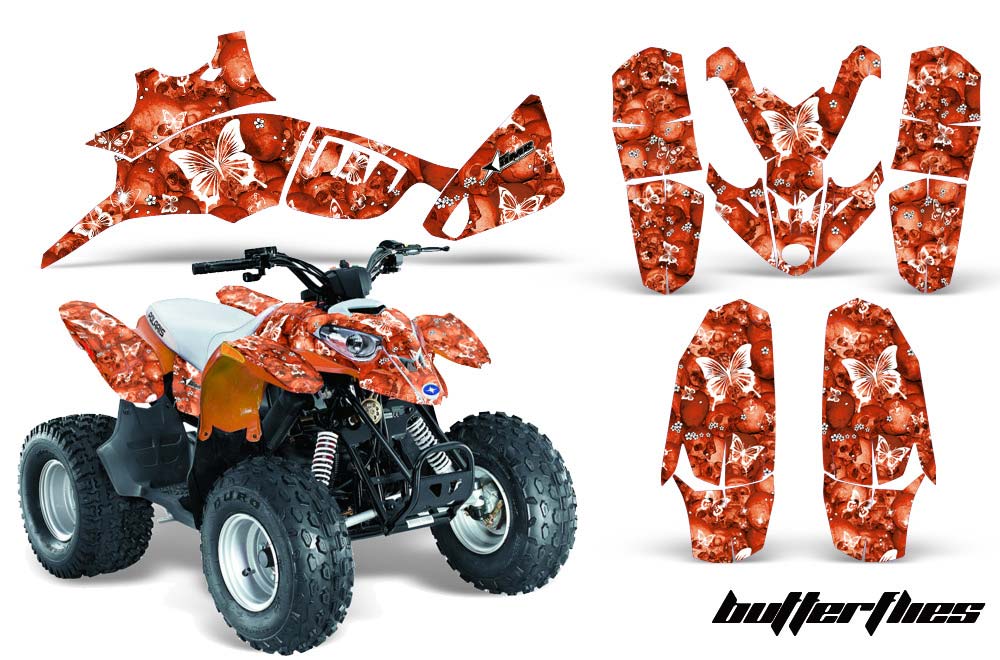 Polaris Predator 90 ATV Graphic Kit - 2002-2011 Butterfly Orange