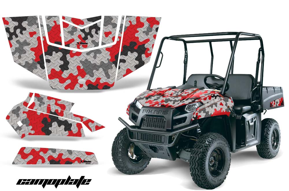 Polaris Ranger EV Electric Graphic Kit - 2009-2015 Camoplate Red