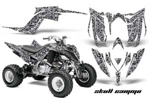 Yamaha Raptor 700 ATV Graphic Kit - 2006-2012 Skull Camo Silver