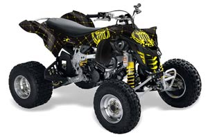 Can Am DS450 / DS450X EFI ATV Graphic Kit - 2008-2016 Silver Star - Reloaded Yellow