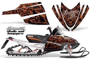 Arctic Cat M Series / Crossfire Sled Graphic Kit - All Years Skulls N Hammers Orange