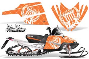 Arctic Cat M Series / Crossfire Sled Graphic Kit - All Years Silver Star - Reloaded Orange