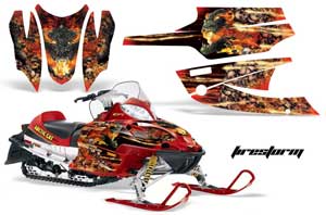 Arctic Cat Firecat F5 / F6 / F7 Sled Graphic Kit - 2003-2006 Firestorm Red
