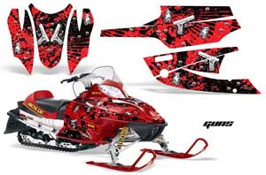 Arctic Cat Firecat F5 / F6 / F7 Sled Graphic Kit - 2003-2006 Guns Red