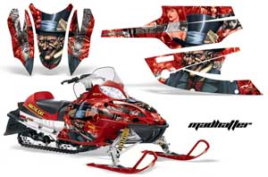 Arctic Cat Firecat F5 / F6 / F7 Sled Graphic Kit - 2003-2006 Mad Hatter Red