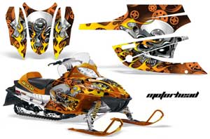 Arctic Cat Firecat F5 / F6 / F7 Sled Graphic Kit - 2003-2006 Motorhead Orange