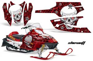 Arctic Cat Firecat F5 / F6 / F7 Sled Graphic Kit - 2003-2006 Showoff Red