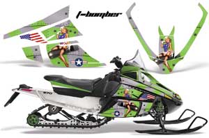 Arctic Cat F Z1 Series Sled Graphic Kit - All Years T Bomber Green