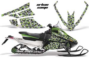 Arctic Cat F Z1 Series Sled Graphic Kit - All Years Urban Camo Green