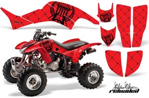 Honda TRX 400EX ATV Graphic Kit - 1999-2007 Silver Star - Reloaded Red
