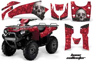 Kawasaki Brute Force 750 / 750i ATV Graphic Kit - 2005-2011 Bone Collector Red