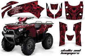 Kawasaki Brute Force 650i 4x4 ATV Graphic Kit - 2004-2012 Skulls and Hammers Red