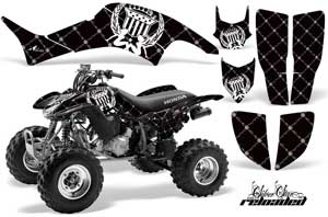 Honda TRX 400EX ATV Graphic Kit - 1999-2007 Silver Star - Reloaded Black