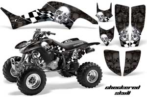 Honda TRX 400EX ATV Graphic Kit - 1999-2007 Checkered Skulls Chrome