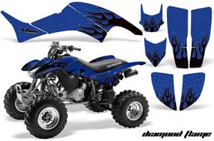 Honda TRX 400EX ATV Graphic Kit - 1999-2007 Diamond Flames Blue