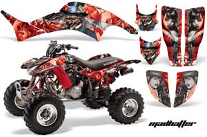 Honda TRX 400EX ATV Graphic Kit - 1999-2007 Mad Hatter Red