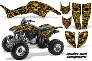 Honda TRX 400EX ATV Graphic Kit - 1999-2007 Skulls n Hammers Yellow