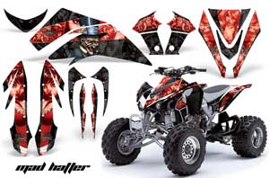 Kawasaki KFX 450 ATV Graphic Kit - 2008-2015 Mad Hatter Red