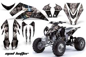 Kawasaki KFX 450 ATV Graphic Kit - 2008-2015 Mad Hatter Silver