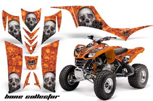 Kawasaki KFX 700 ATV Graphic Kit - 2004-2009 Bone Collector Orange