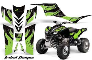Kawasaki KFX 700 ATV Graphic Kit - 2004-2009 Tribal Flames Green