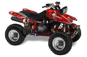 Yamaha Warrior 350 ATV Graphic Kit - All Years Bone Collector Red