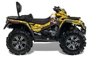 Can Am Outlander MAX 500 / 650 / 800 ATV Graphic Kit - 2006-2012 Bone Collector Yellow