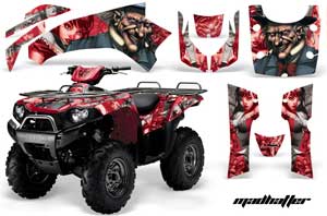 Kawasaki Brute Force 650i 4x4 ATV Graphic Kit - 2004-2012 Mad Hatter Black