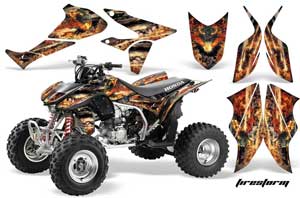 Honda TRX 450R ATV Graphic Kit - 2004-2016 Firestorm Black