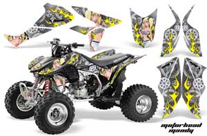 Honda TRX 450R ATV Graphic Kit - 2004-2016 Motorhead Mandy Silver