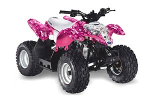 Polaris Predator 50 ATV Graphic Kit - All Years Butterfly Pink