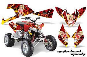 Polaris Outlaw 450 / 500 / 525 ATV Graphic Kit - 2009-2012 Motorhead Mandy Red