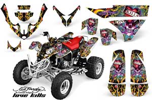 Polaris Predator 500 ATV Graphic Kit - 2002-2011 Ed Hardy - Love Kills Black