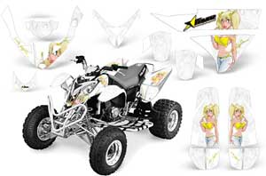 Polaris Predator 500 ATV Graphic Kit - 2002-2011 Mandy White