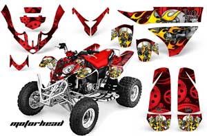 Polaris Predator 500 ATV Graphic Kit - 2002-2011 Motorhead Red
