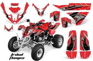 Polaris Predator 500 ATV Graphic Kit - 2002-2011 Tribal Flames Red