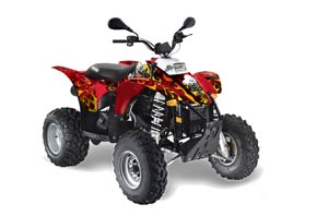 Polaris Scrambler / Trailblazer 500 ATV Graphic Kit - 1985-2009 Motorhead Red